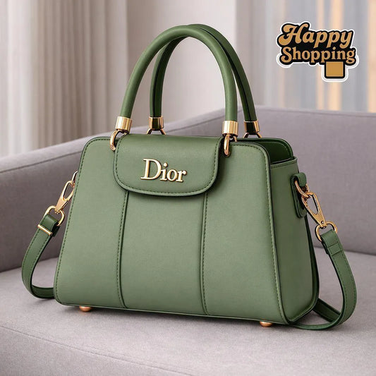 Green Leather Shoulder Bag for Women