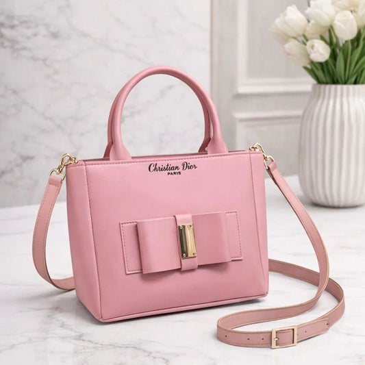 Pink Leather Shoulder Bag for Women
