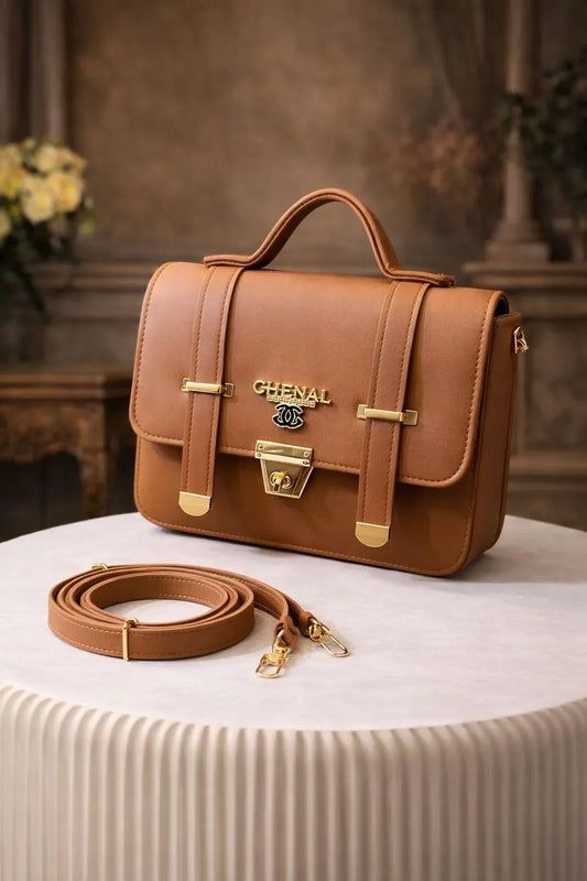 Mustard Leather Shoulder Bag for Women