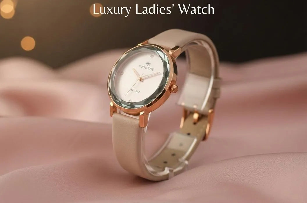 Luxury Off White Leather Watch for Women