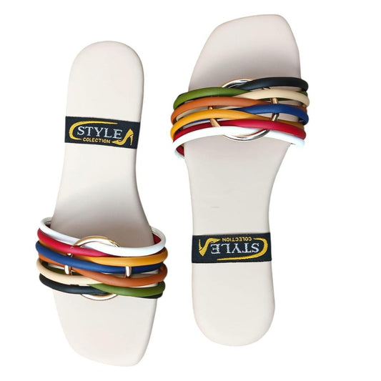 Multicolor PU Flat Flats for Women Size 6-11