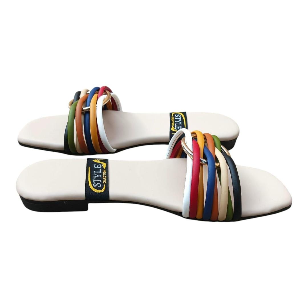 Multicolor PU Flat Flats for Women Size 6-11