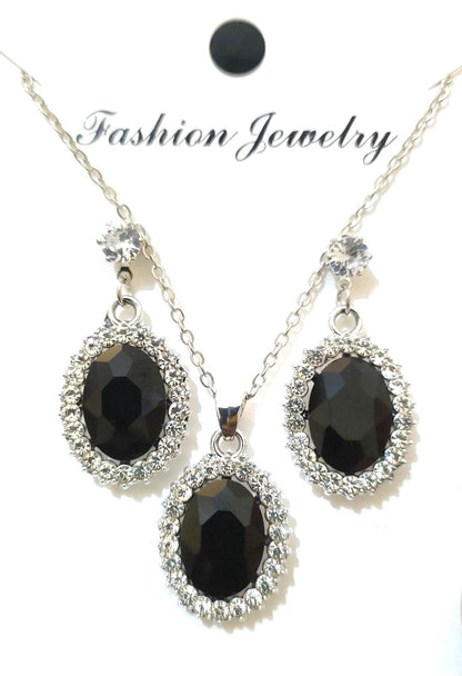 3 Piece Pendant Set Red Black Pink Blue Green White Alloy