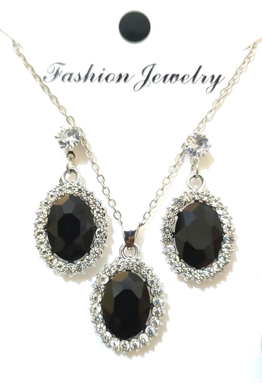 3 Piece Pendant Set Red Black Pink Blue Green White Alloy