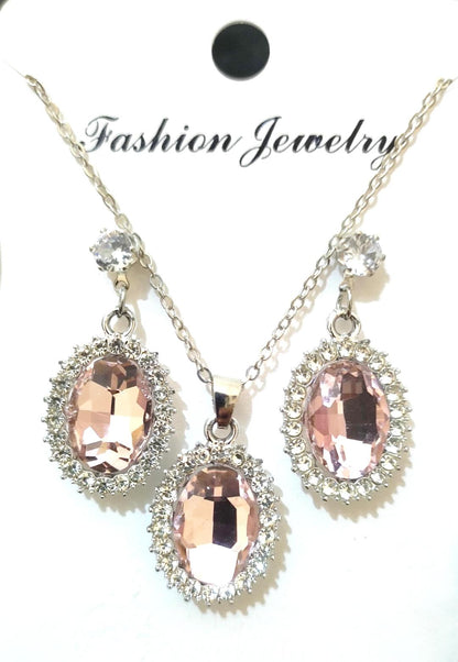 3 Piece Pendant Set Red Black Pink Blue Green White Alloy