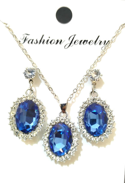 3 Piece Pendant Set Red Black Pink Blue Green White Alloy
