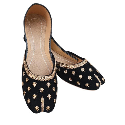 Women's Velvet Khussa Shoes Gold Thread Work