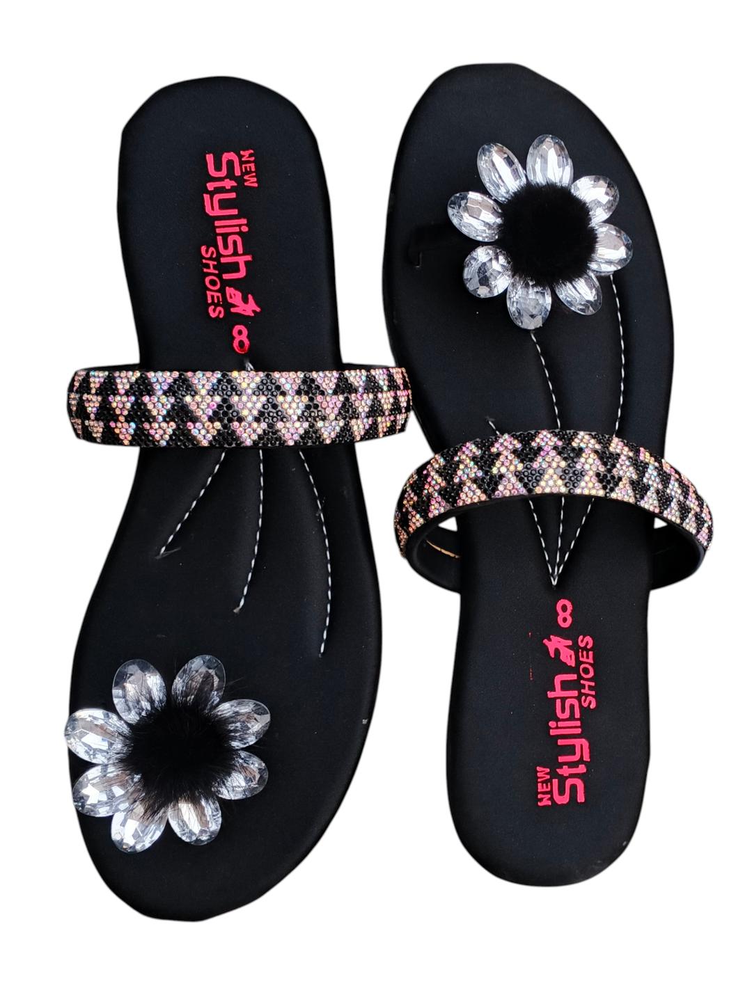 Women Black Satin Strap Sandals Semi-Formal